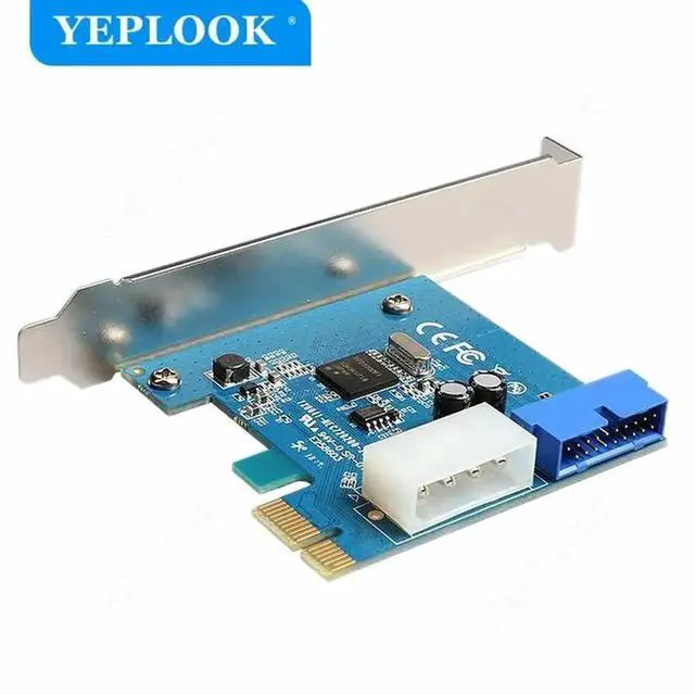 Alt view image 6 of 6 - WRIARICH PCIe x1 to 19Pin/20Pin USB Internal Expansion Card, NEC720200 Chip with IDE 4Pin Power Connector Adapter