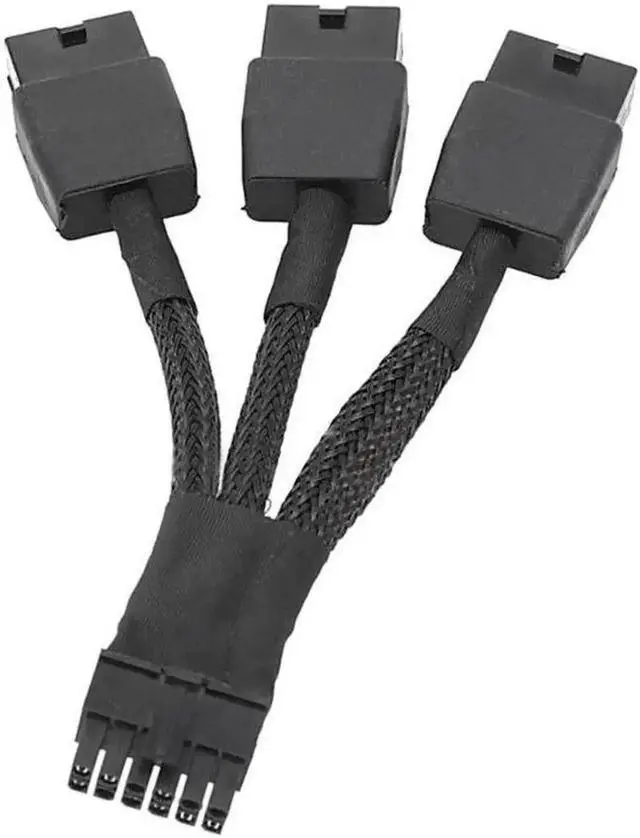 Alt view image 6 of 6 - WRIARICH 12VHPWR 12Pin to 3×8Pin PCIe GPU Power Adapter Cable for RTX 3060Ti/3070/3080/3090