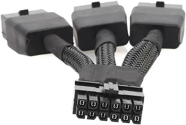 Alt view image 5 of 6 - WRIARICH 12VHPWR 12Pin to 3×8Pin PCIe GPU Power Adapter Cable for RTX 3060Ti/3070/3080/3090