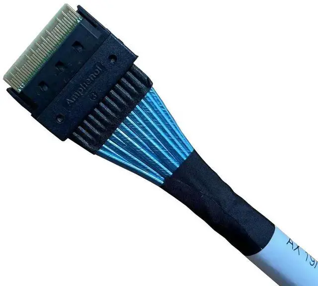 Alt view image 3 of 5 - WRIARICH 80cm SlimSAS Splitter Cable, SFF-8654 74Pin 8X to Dual SFF-8643 36Pin 2×4X Mini SAS HD Server Internal Storage Data Cable