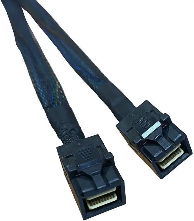 Alt view image 4 of 5 - WRIARICH 80cm SlimSAS Splitter Cable, SFF-8654 74Pin 8X to Dual SFF-8643 36Pin 2×4X Mini SAS HD Server Internal Storage Data Cable