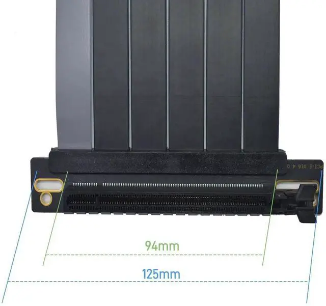Alt view image 2 of 4 - WRIARICH 200mm Black Right Angle PCIe 4.0 x16 GPU Riser Extension Cable