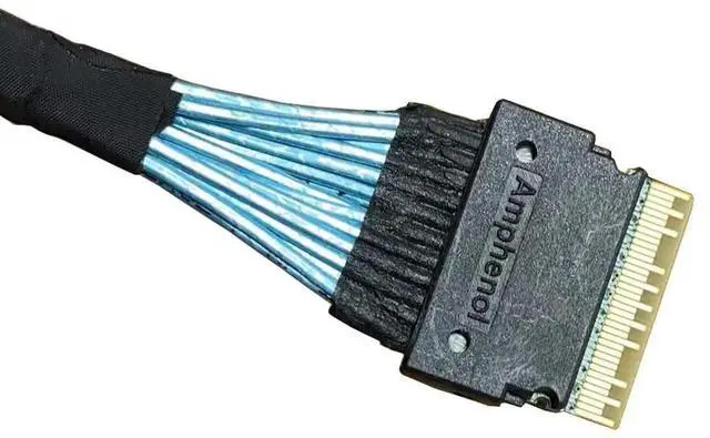 Alt view image 4 of 6 - WRIARICH 80cm SlimSAS Splitter Cable, SFF-8654 74Pin 8X to Dual SFF-8643 36Pin 2×4X Mini SAS HD Server Internal Storage Cable