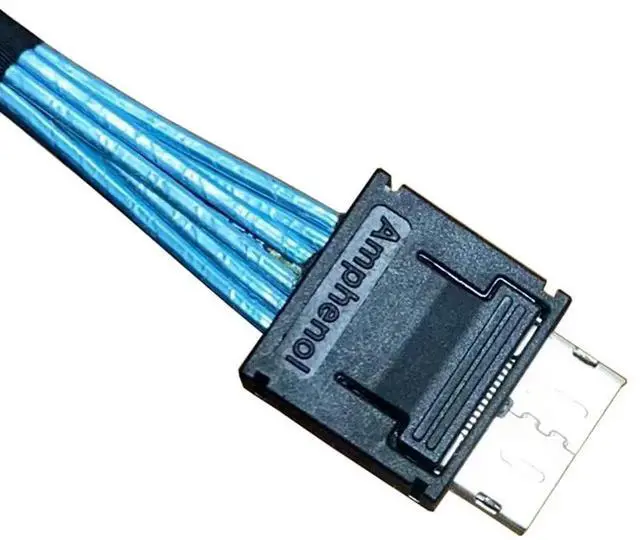 Alt view image 6 of 6 - WRIARICH 80cm SlimSAS Splitter Cable, SFF-8654 74Pin 8X to Dual SFF-8643 36Pin 2×4X Mini SAS HD Server Internal Storage Cable