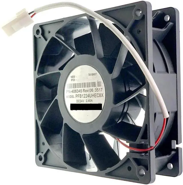 Alt view image 2 of 7 - WRIARICH 120x120x38mm DC24V 2.40A Cooling Fan for PFB1224UHEC8X PN-406345 Rev06, 5500RPM High Airflow Industrial Fan