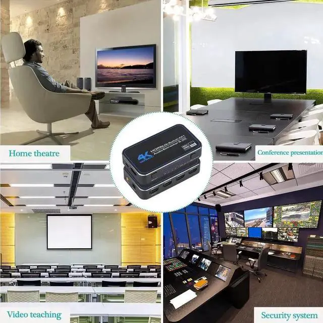Alt view image 7 of 7 - WRIARICH OZQ4 4 in 1 Out HDMI 2.0 Switch with Audio Extractor 4K@60Hz 18Gbps Optical & 3.5mm Stereo Audio Output HD Video Switcher for PS5 PS4 Xbox HDTV Monitor Projector
