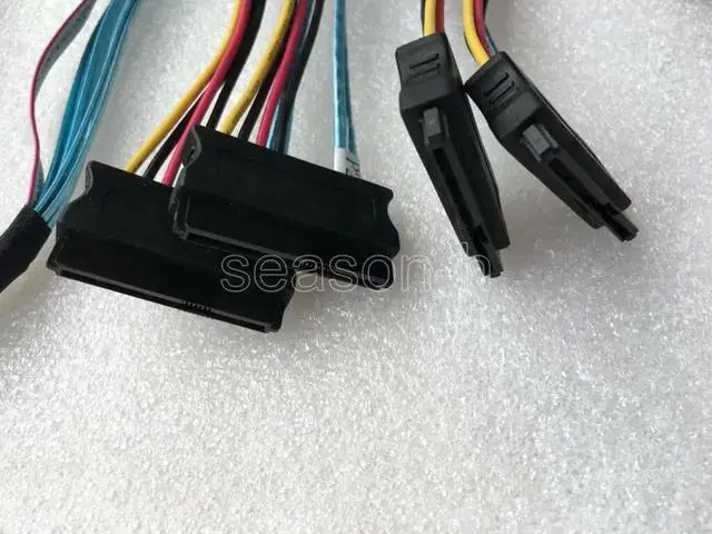 Alt view image 2 of 2 - WRIARICH 60CM Standard Mini SAS SFF-8643 to 4 x SFF-8482 29Pin Server Storage Data Cable