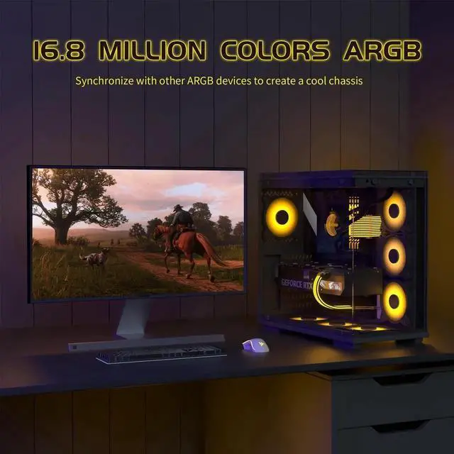 Alt view image 4 of 7 - WRIARICH 24Pin ARGB PSU Extension Cable, 5V 3Pin Addressable RGB Motherboard Power Cord, Black Style for Black Themed PC Case Modding