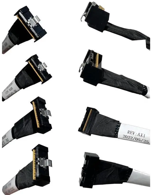 Alt view image 3 of 4 - SlimSAS X8 SFF-8654 74Pin to 8×SATA 7Pin Breakout Cable, 85CM Internal Storage Cable Compatible with Dell PERC H750 H755 RAID Controller, Connect SlimSAS Host RAID Card to SATA Hard Drive Backplane