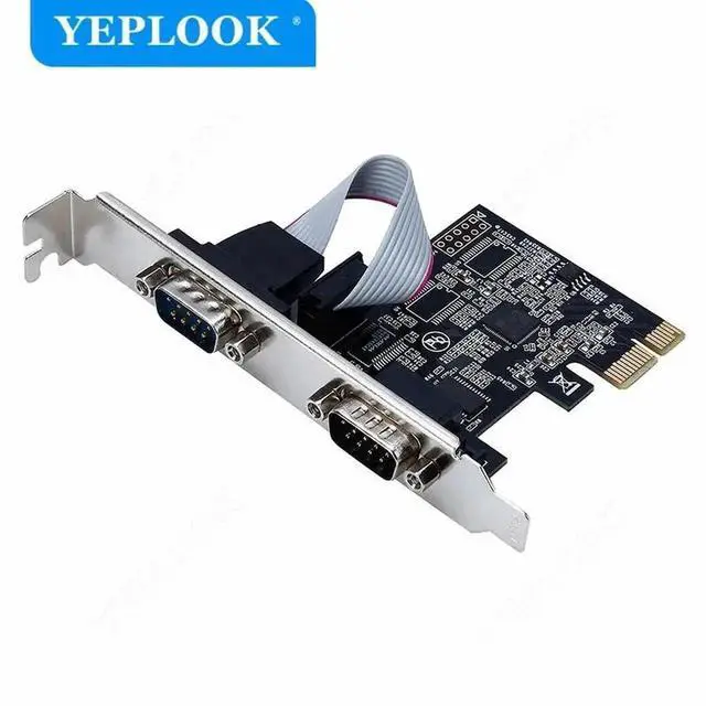 Alt view image 4 of 5 - WRIARICH PCI-E 1X to 2-Port RS232 DB9 Male Serial Expansion Card AX99100 Chip Supports RS232/RS485/RS422 with 12CM Bracket
