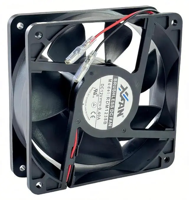 Alt view image 3 of 7 - WRIARICH 12038 120×120×38mm DC12V 0.40A 2-Wire Brushless Cooling Fan for RDM1238B Chassis Inverter Equipment