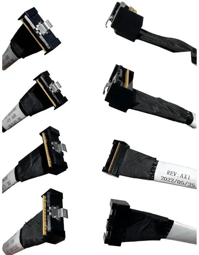 Alt view image 3 of 5 - WRIARICH 80cm SlimSAS SFF-8654 74Pin 8X to Dual SFF-8643 36Pin 4X Server Cable, Compatible with DELL PERC H750 H755 RAID Controllers