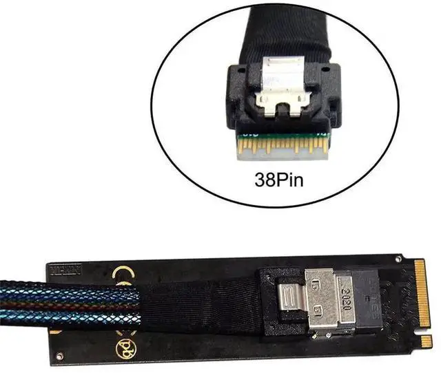 Alt view image 5 of 7 - M.2 NGFF M-Key PCIe 4.0 Expansion Kit, M.2 to SFF-8654 Slimline SAS Adapter Card + SFF-8654 to SFF-8639 U.2 NVMe Interconnect Cable, Complete Motherboard 2.5" U.2 SSD Storage Extension Solution