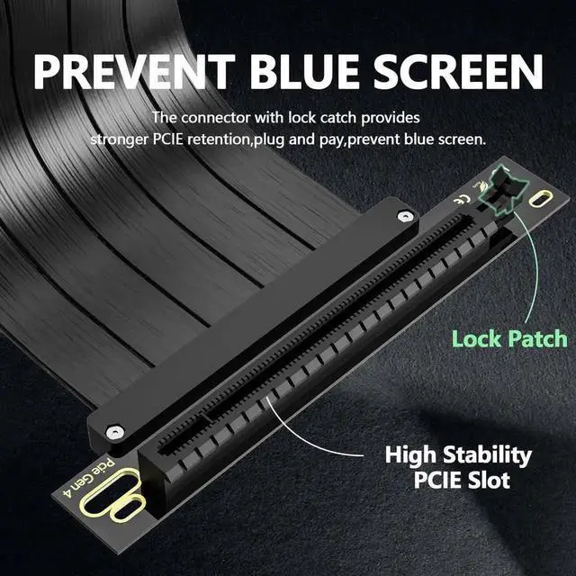 Alt view image 6 of 7 - WRIARICH 200mm PCIe 4.0 x16 90-Degree GPU Riser Cable, EMI Shielded Flexible PCI Express 4.0 Extender Cord with 30AWG Wires & TPE Sleeves, Backward Compatible PCIe 3.0/2.0