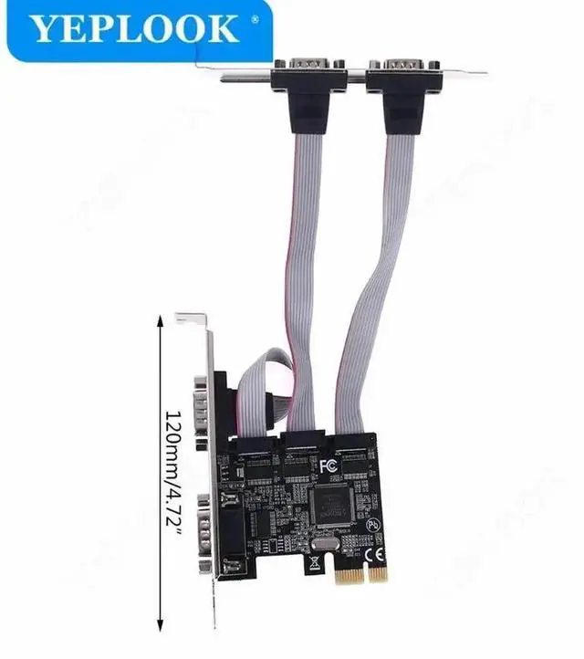 Alt view image 3 of 6 - WRIARICH PCIe x1 to 4-Port DB9 RS232 Serial COM Expansion Card, AX99100 ASIX Chipset Industrial I/O Adapter for Desktop PC