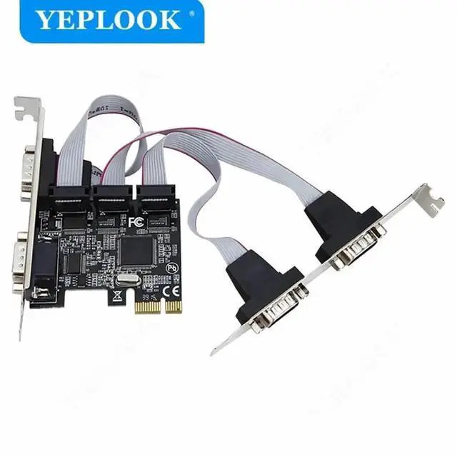 Alt view image 4 of 6 - WRIARICH PCIe x1 to 4-Port DB9 RS232 Serial COM Expansion Card, AX99100 ASIX Chipset Industrial I/O Adapter for Desktop PC