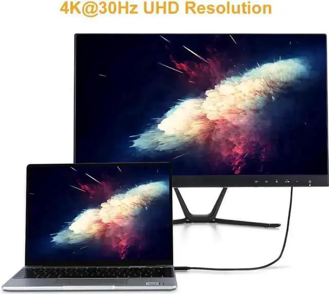 Alt view image 2 of 5 - WRIARICH CableCreation 2-Pack 6FT USB C to HDMI Cable, Thunderbolt 3 Supported 4K Type-C Cord for MacBook Pro, New iPad Pro, 2017 iMac, Chromebook Pixel, Dell XPS 13/15