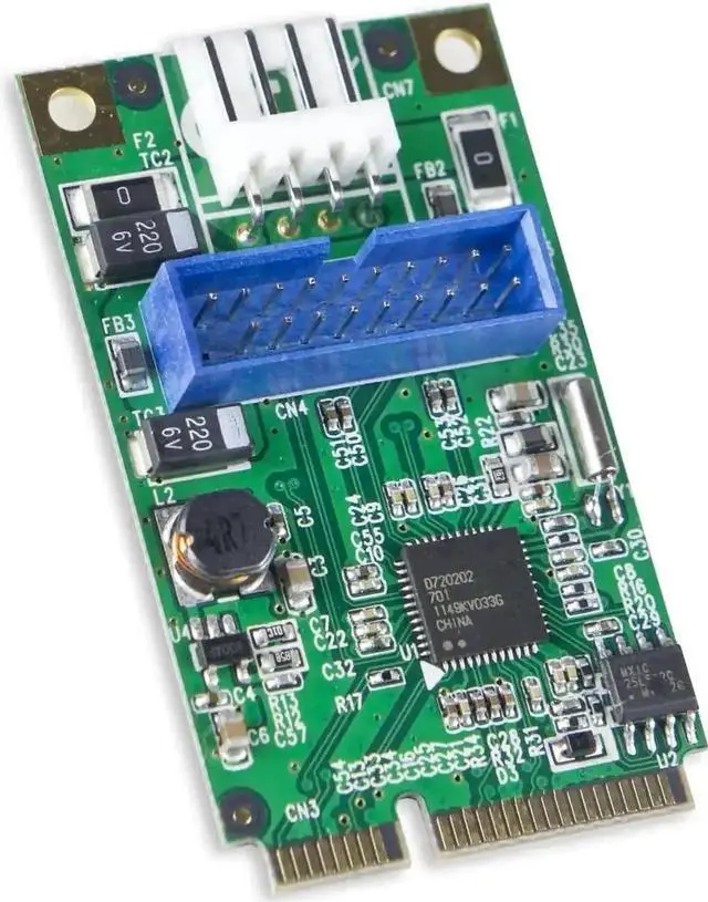Main image of E3-MPERS-2P Mini PCI-E USB 3.0 Expansion Card with 19-Pin Internal Female Header & USB 3.0 Extension Cable, 5Gbps Super Speed Mini PCIe Adapter for Industrial PC, Mini Host Front Panel USB Expansion