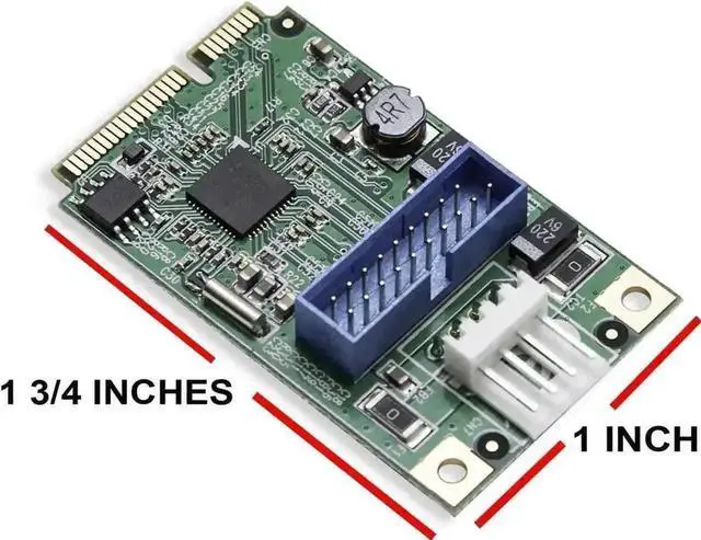Alt view image 4 of 5 - E3-MPERS-2P Mini PCI-E USB 3.0 Expansion Card with 19-Pin Internal Female Header & USB 3.0 Extension Cable, 5Gbps Super Speed Mini PCIe Adapter for Industrial PC, Mini Host Front Panel USB Expansion