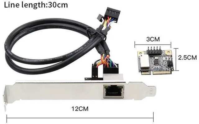 Alt view image 2 of 4 - WRIARICH Multi-form Gigabit Ethernet Adapter, RTL8111H Chip 1-Port 10/100/1000Mbps LAN Card, Support M.2 B/M Key & Mini PCIE Interface