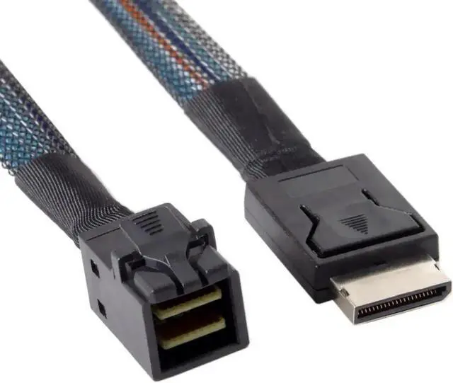Alt view image 2 of 3 - WRIARICH 1m OCuLink Active Cable, SFF-8611 4i to SFF-8643 Mini SAS High-Speed PCIe Data Cable for NVMe SSD Storage, 100CM