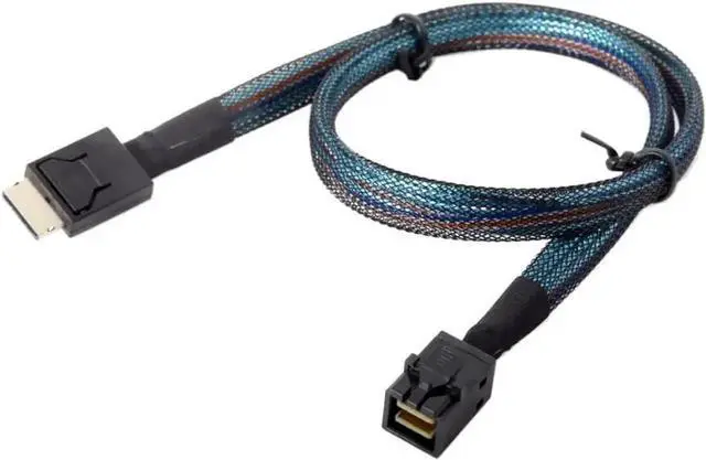 Alt view image 3 of 3 - WRIARICH 1m OCuLink Active Cable, SFF-8611 4i to SFF-8643 Mini SAS High-Speed PCIe Data Cable for NVMe SSD Storage, 100CM