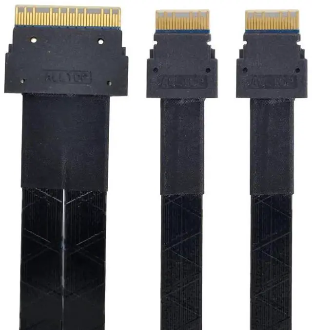 Main image of WRIARICH 50cm PCIe 4.0 Ultraport Slimline SAS Fanout Cable, SFF-8654 8i 74Pin Host to Dual SFF-8654 4i 38Pin Target Server Storage Cable