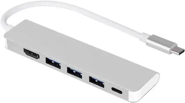 Main image of WRIARICH Male to USB 3.0 Hub Adapter with 4K HDMI Output, 5Gbps High-Speed Data Transfer Multiport Connector for USB-A Devices