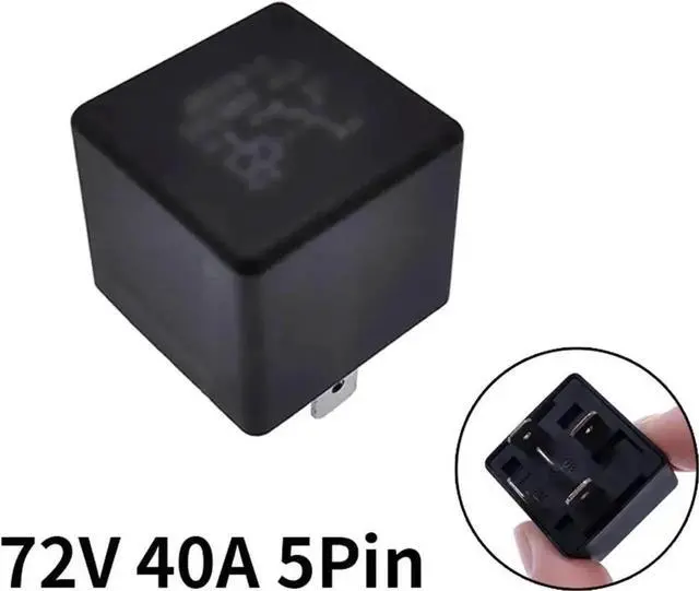 Alt view image 3 of 3 - WRIARICH JD2912 Automotive Relay 40A, 4Pin/5Pin, DC 12V/24V/36V/48V/72V, 1.8W Coil with Fixed Mount Hole, Auto Circuit Control Relay (5Pin 40A 72V)