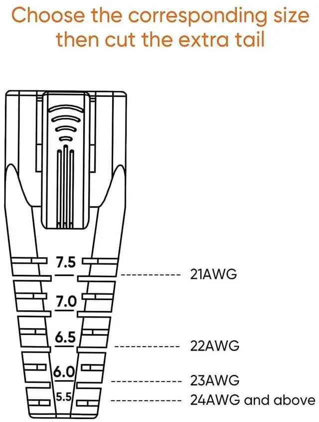 Alt view image 2 of 6 - WRIARICH 100 Pack Blue RJ45 Strain Relief Boots, LAN Cable Plug Protective Sleeves Fit CAT5/CAT5E/CAT6/CAT6A, Flexible Cable Covers for Multiple Wire Diameters