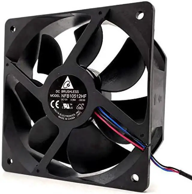 Alt view image 2 of 7 - WRIARICH Delta NFB10512HF 10532 DC12V 0.39A 3-Wire Cooling Fan, 105×105×32mm Dedicated Replacement Fan for Projectors