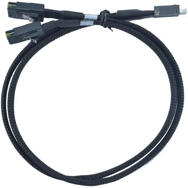 Alt view image 2 of 5 - WRIARICH 50cm/1.6ft PCIe 4.0 OCuLink SFF-8611 8X Breakout Cable, Single 8-Lane to Dual Mini SAS SFF-8087 4X Server Storage Cord