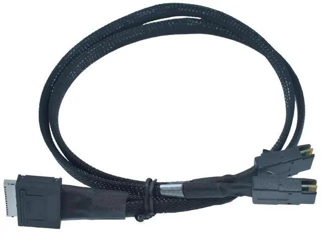 Alt view image 5 of 5 - WRIARICH 50cm/1.6ft PCIe 4.0 OCuLink SFF-8611 8X Breakout Cable, Single 8-Lane to Dual Mini SAS SFF-8087 4X Server Storage Cord