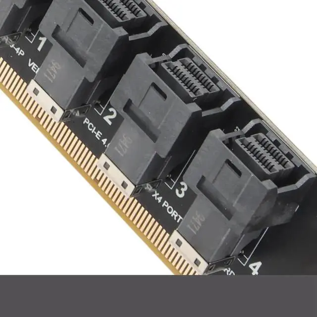 Alt view image 3 of 7 - WRIARICH PCIe 4.0 x16 to 4-Port U.2 NVMe Expansion Split Card, SFF-8643 SFF-8639 U.2 Adapter Card with Independent LED Activity Indicators for Desktop PC & Server