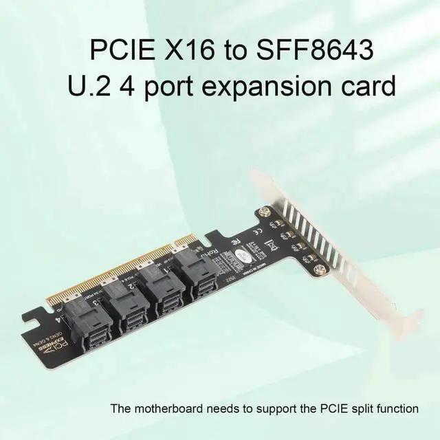 Alt view image 2 of 7 - WRIARICH PCIe 4.0 x16 to 4-Port U.2 NVMe Expansion Split Card, SFF-8643 SFF-8639 U.2 Adapter Card with Independent LED Activity Indicators for Desktop PC & Server