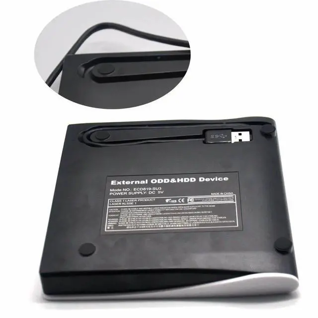 Alt view image 5 of 6 - WRIARICH White Slim External CD DVD Drive USB3.0 DVD-RW Burner Rewriter Compatible with Windows 7/8/10 Mac Laptop Notebook Desktop PC