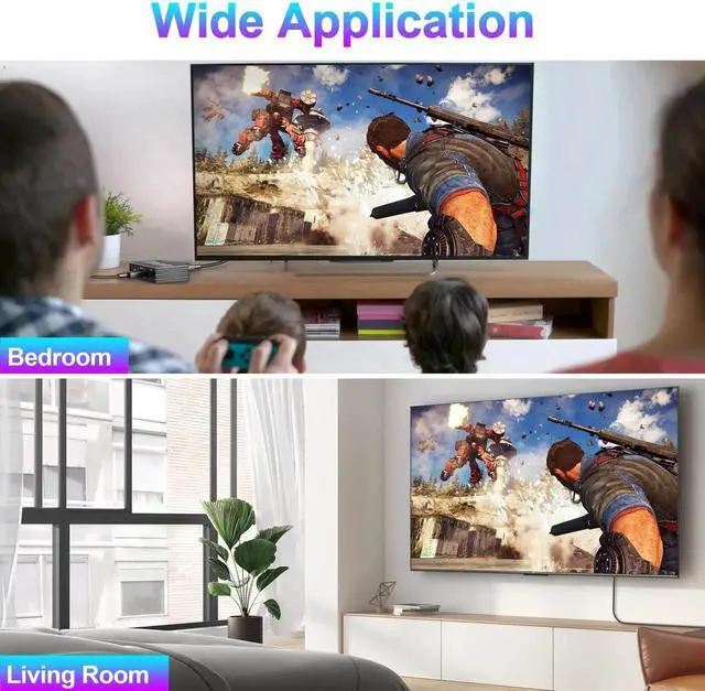 Alt view image 4 of 7 - WRIARICH 8K HDMI 2.1 Splitter 1 in 2 Out, 48Gbps 1×2 UHD Mirror Duplicator with Adjustable EDID, Support 8K@60Hz 4K@120Hz HDR VRR for PS5 PS4 Xbox HDTV Dual Monitors