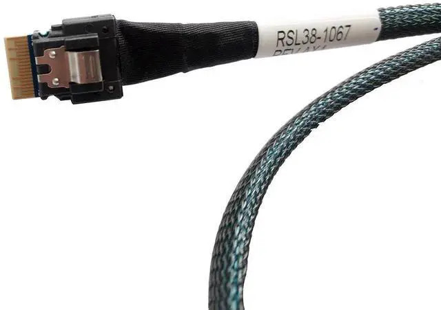 Alt view image 5 of 5 - WRIARICH 80cm SlimSAS 4X to Mini SAS HD 4X Storage Cable, SFF-8654 38Pin to SFF-8643 36Pin, 24Gbps SAS / 8GT/s PCIe SAS3.0 Server Internal Cable