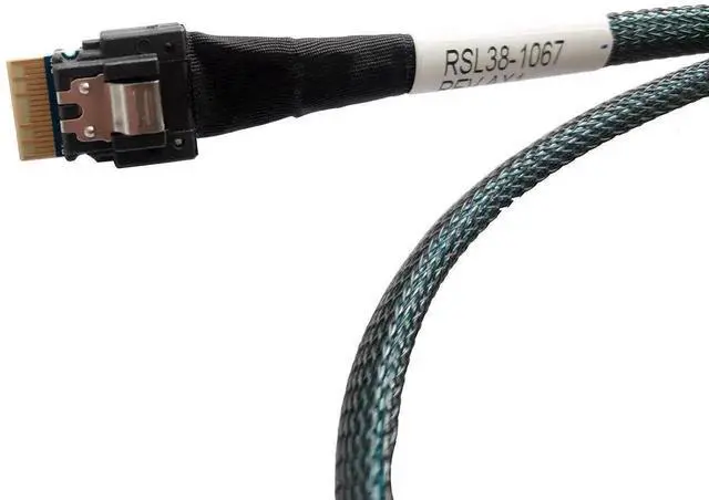Alt view image 2 of 5 - WRIARICH 80cm SlimSAS 4X to Mini SAS HD 4X Cable, SFF-8654 38Pin to SFF-8643 36Pin, 24Gbps SAS / 8GT/s PCIe SAS3.0 Server Storage Cable