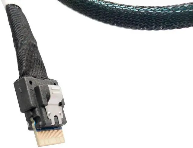 Alt view image 5 of 5 - WRIARICH 80cm SlimSAS 4X to Mini SAS HD 4X Cable, SFF-8654 38Pin to SFF-8643 36Pin, 24Gbps SAS / 8GT/s PCIe SAS3.0 Server Storage Cable