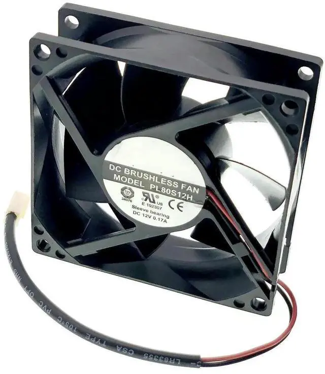 Alt view image 3 of 7 - WRIARICH PL80S12H DC Brushless Cooling Fan, 8025 80×80×25mm 12V 0.17A 2-Wire Replacement Cooler