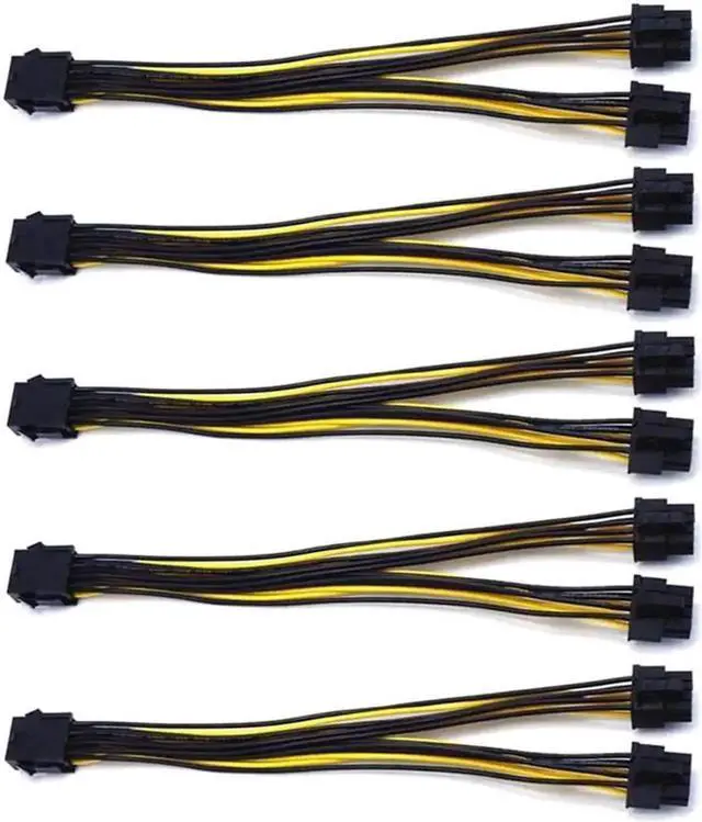 Main image of WRIARICH 5-Pack PCIe 8Pin to Dual 8Pin (6+2) Y-Splitter Power Extension Cables, GPU Graphics Card Power Splitter Cord
