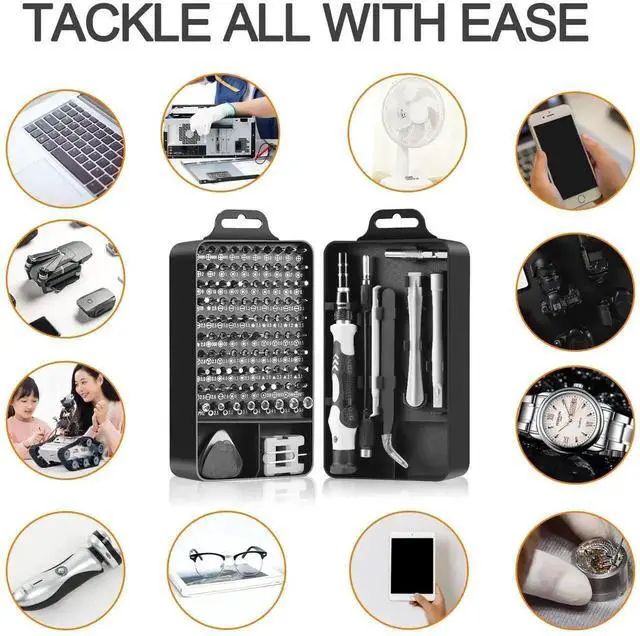 Alt view image 3 of 6 - 115 in 1 Professional Magnetic Precision Screwdriver Repair Kit, Electronics Disassembly Tools for Computer, iPhone, Laptop, Game Console, Watch, Eyeglasses, Hardware Modding & DIY Handmade Projects