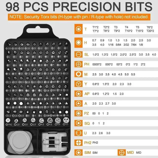 Alt view image 6 of 6 - 115 in 1 Professional Magnetic Precision Screwdriver Repair Kit, Electronics Disassembly Tools for Computer, iPhone, Laptop, Game Console, Watch, Eyeglasses, Hardware Modding & DIY Handmade Projects