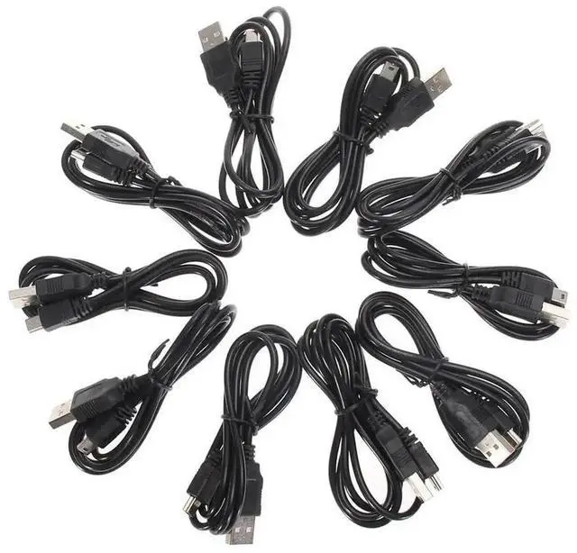 Alt view image 4 of 4 - WRIARICH 10 Pack 1m USB Charging & Data Cables for PS3 Wireless Controller