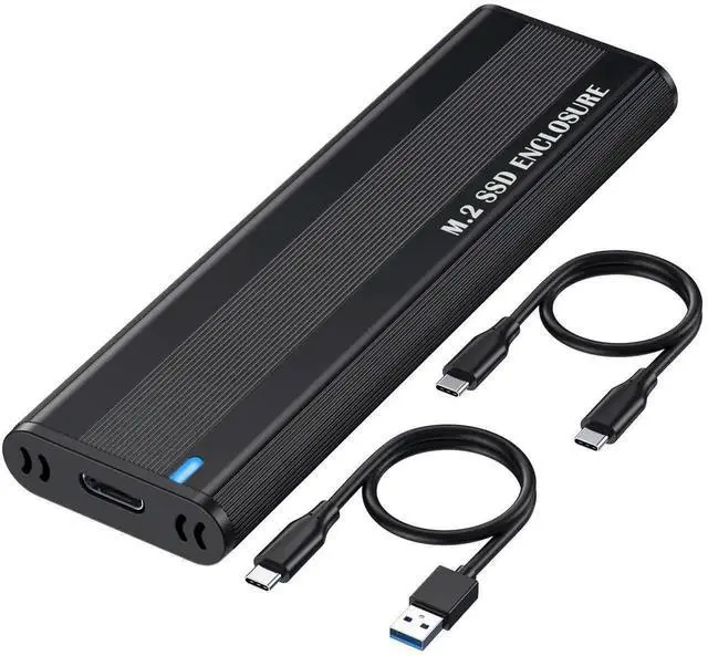 Main image of WRIARICH Tool-Free M.2 SSD Enclosure USB C 3.2 Gen2 10Gbps, Dual Protocol NVMe & SATA M.2 Adapter, Fits M/B+M Key 2280/2260/2240 NGFF Solid State Drives