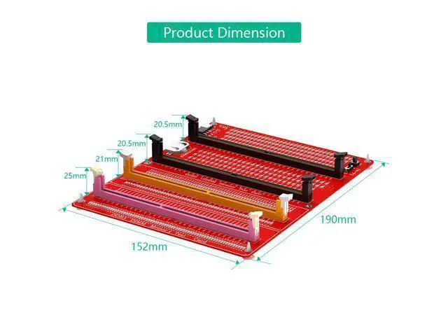 Alt view image 4 of 7 - WRIARICH DDR3/4/5 RDIMM/UDIMM Memory Tester, LED Indicator, Type-C Power Supply, Test Button, Desktop Computer DDR3/4/5 Memory Test Card