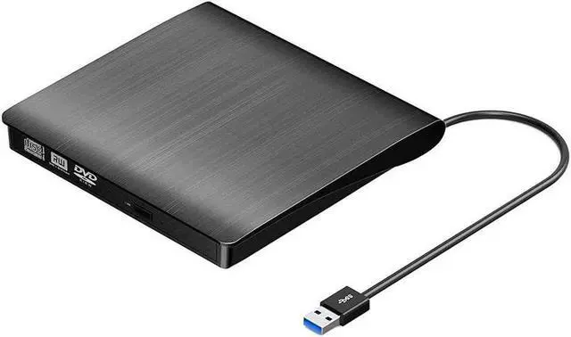 Alt view image 2 of 7 - WRIARICH Black Slim External CD DVD Drive USB3.0 Portable CD DVD +/- RW Rewriter Burner Compatible with Windows Linux Mac Laptop Desktop PC