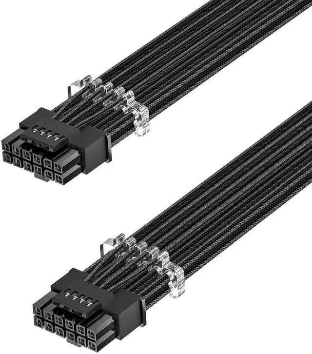 Main image of WRIARICH 70cm Black Sleeved 12V-2x6 Male to Male 12VHPWR GPU Power Cable, PCIe 5.1 600W, ATX 3.1 Modular PSU Cord for RTX 5090/5080/5070Ti/5070/4090/4080/4070Ti/3090Ti