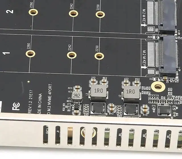 Alt view image 6 of 7 - WRIARICH PH44 4-Port M.2 NVMe M Key to PCIe X16 Expansion Adapter Card, Quad NVMe SSD PCIe Storage Converter for Desktop PC